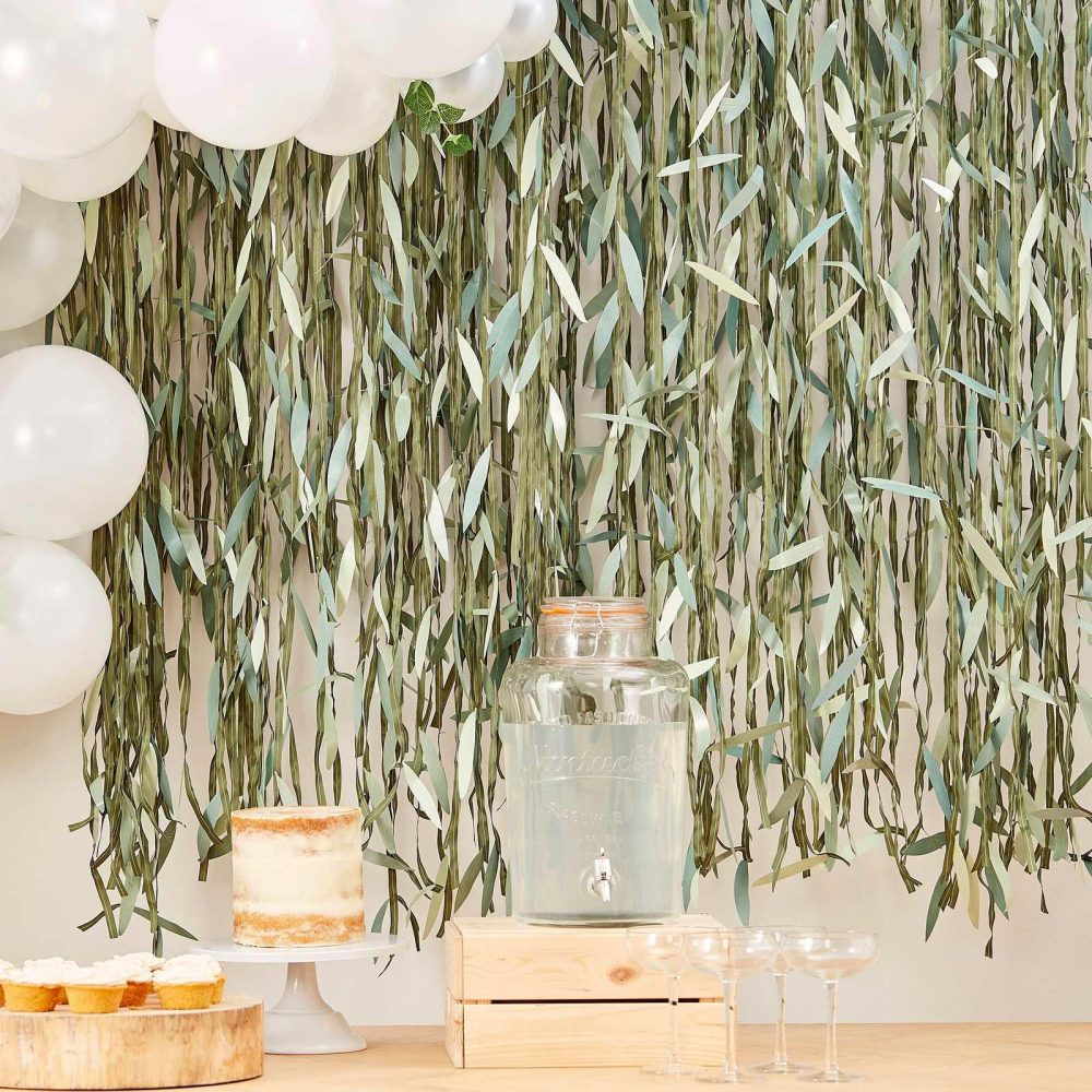 Backdrops |   Botanical Leaf Ribbon Backdrop Backdrops Backdrops