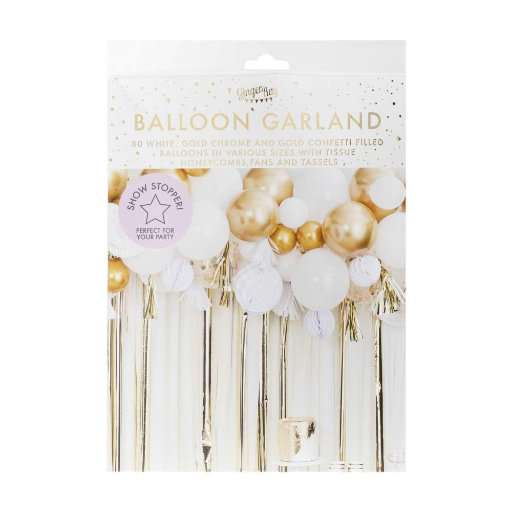 Backdrops |   Gold Balloon And Fan Garland Party Backdrop Backdrops Backdrops