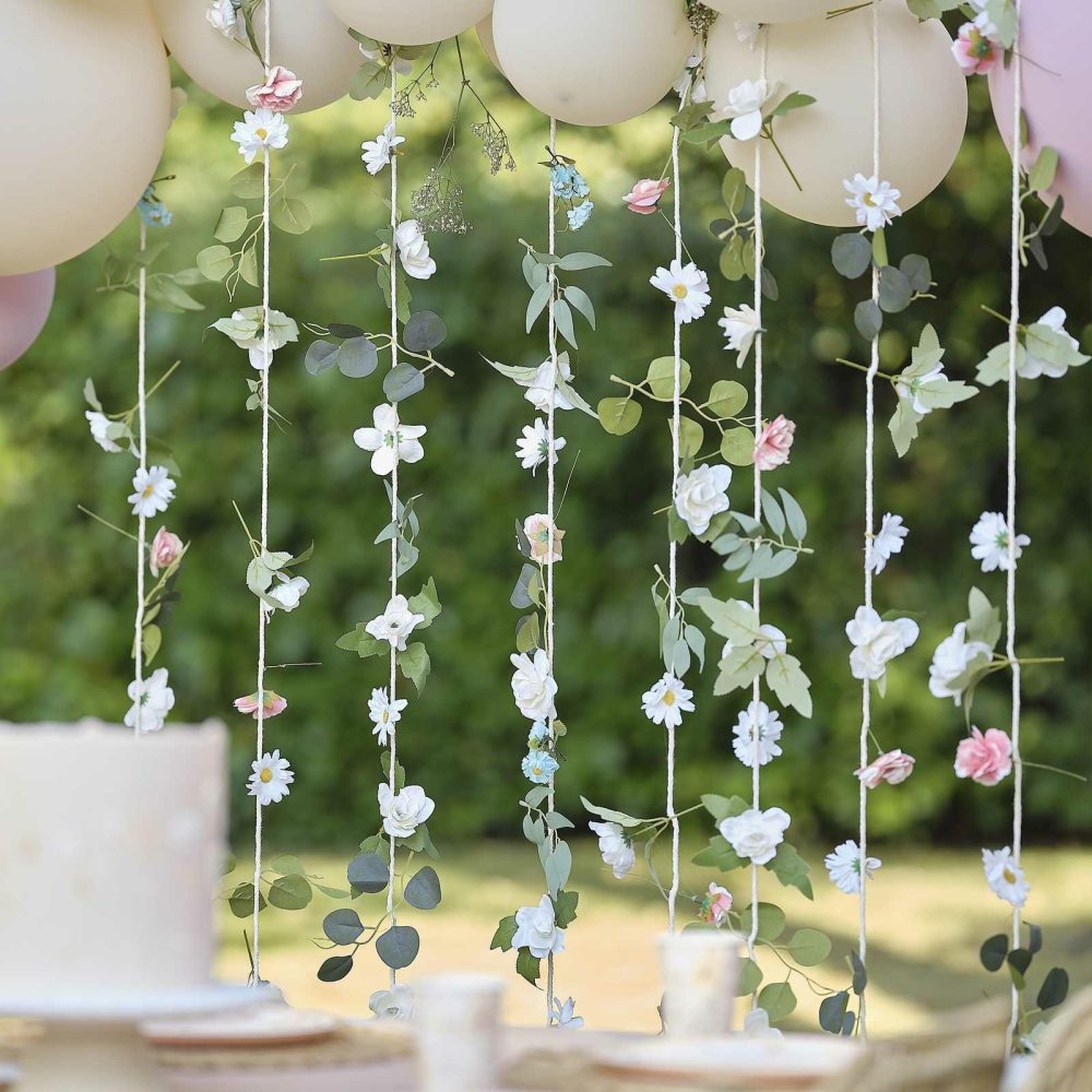 Backdrops |   Hanging Flower Curtain Party Backdrop Backdrops Backdrops