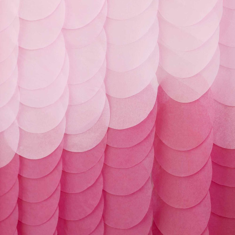 Backdrops |   Pink Ombre Tissue Paper Disc Party Backdrop Backdrops Backdrops