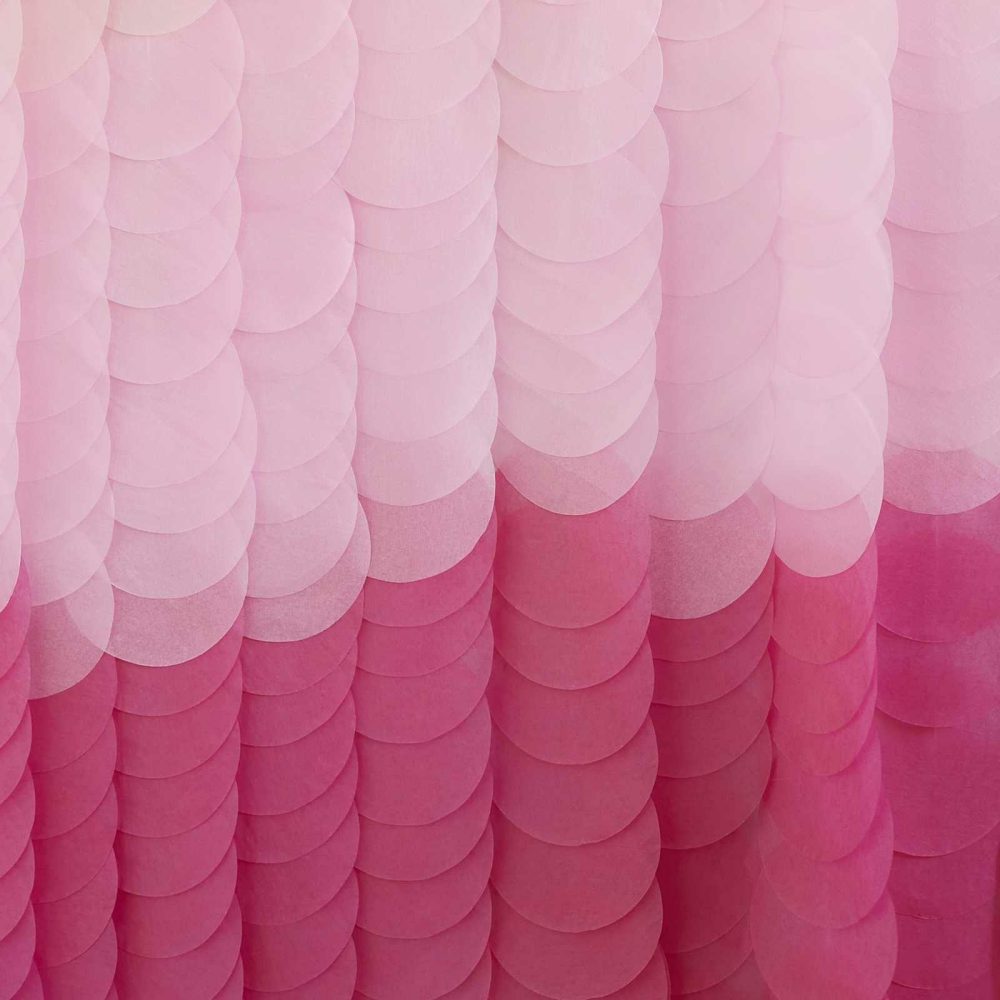 Backdrops |   Pink Ombre Tissue Paper Disc Party Backdrop Backdrops Backdrops