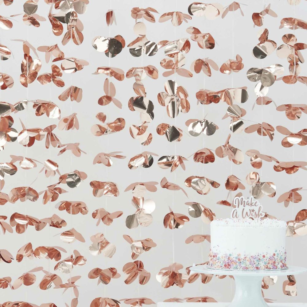 Backdrops |   Rose Gold Flower Foil Curtain Backdrop Backdrops Backdrops