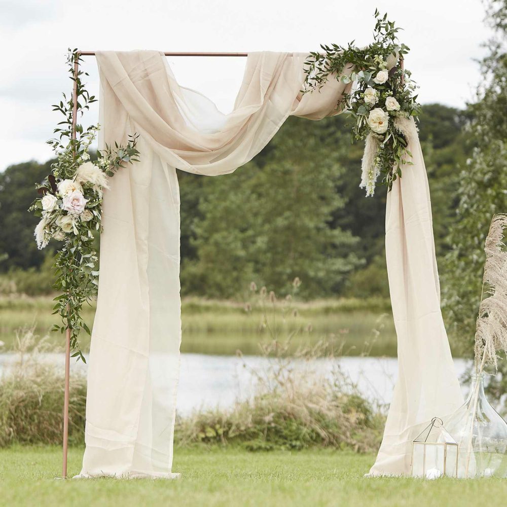 Backdrops |   Taupe Draping Fabric Wedding Backdrop Backdrops Backdrops