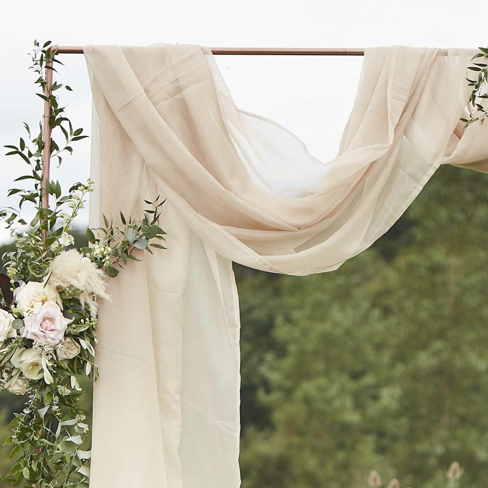 Backdrops |   Taupe Draping Fabric Wedding Backdrop Backdrops Backdrops