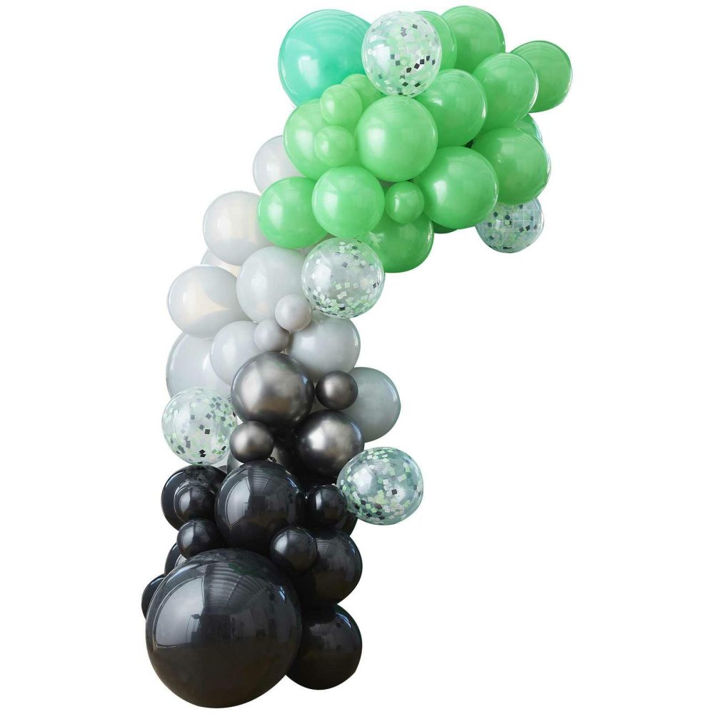 Balloon Arches |   Black, Green And Grey Balloon Arch Balloon Arches Balloon Arches