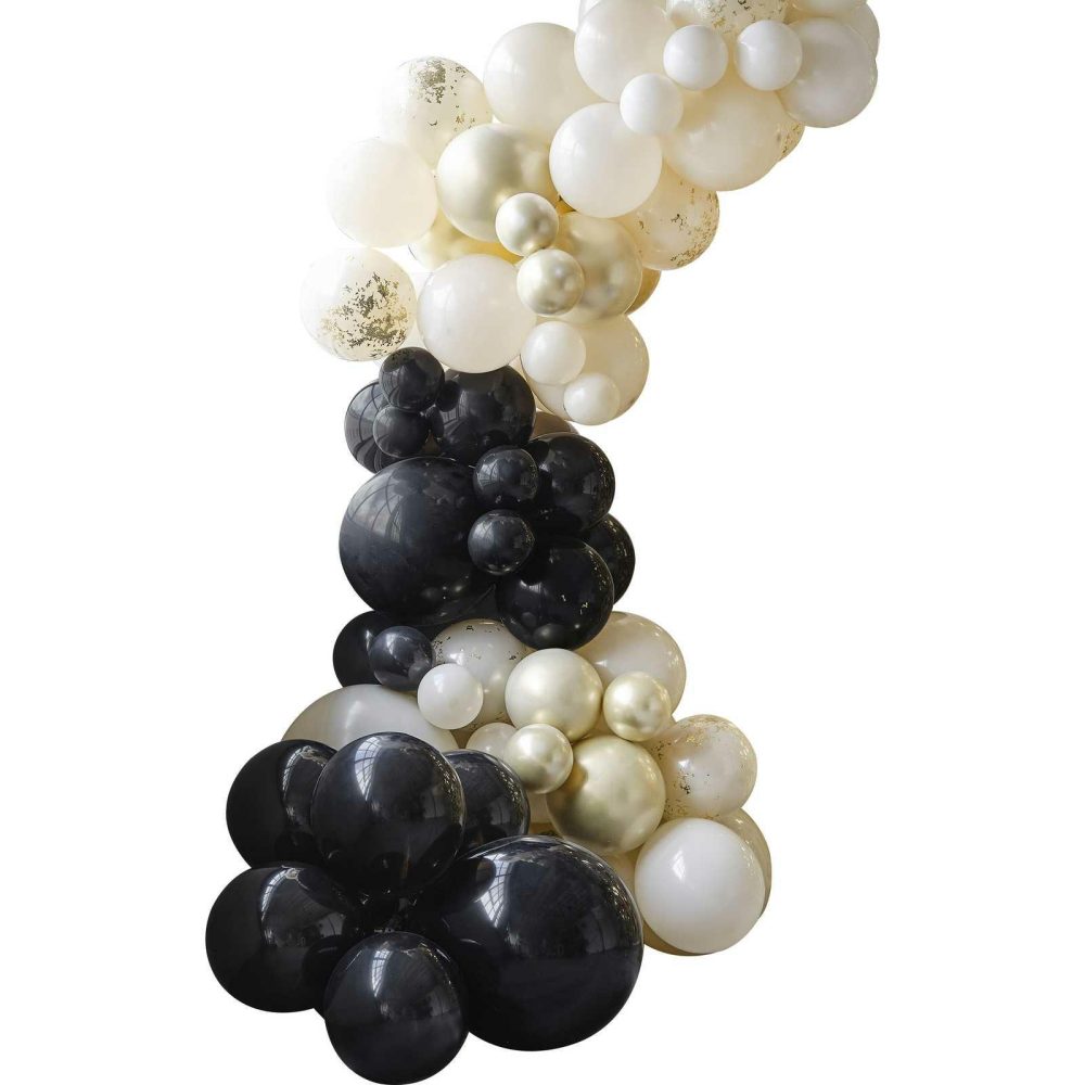 Balloon Arches |   Black, Nude And Champagne Gold Balloon Arch Balloon Arches Balloon Arches