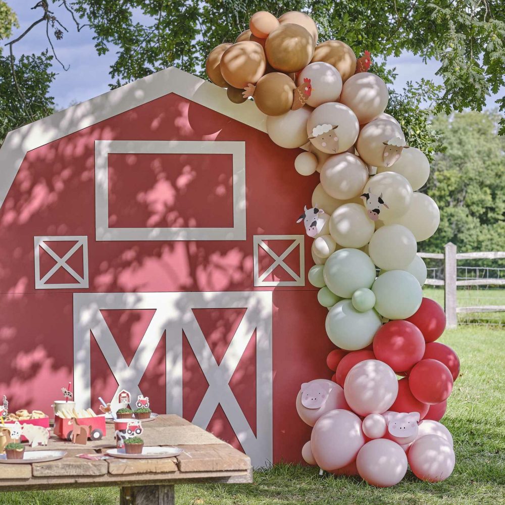 Balloon Arches |   Farm Party Balloon Arch With Card Animals Balloon Arches Balloon Arches