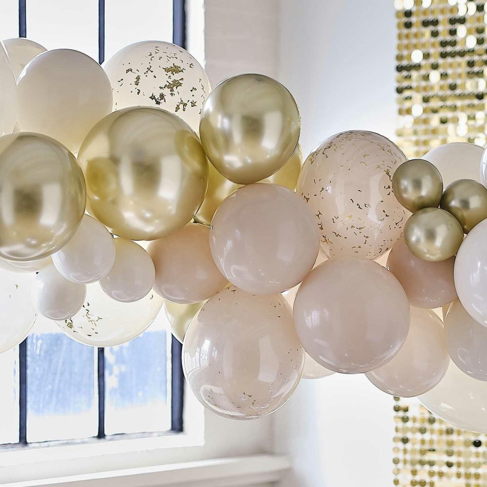 Balloon Arches |   Gold And Neutral Balloon Arch Kit Balloon Arches Balloon Arches