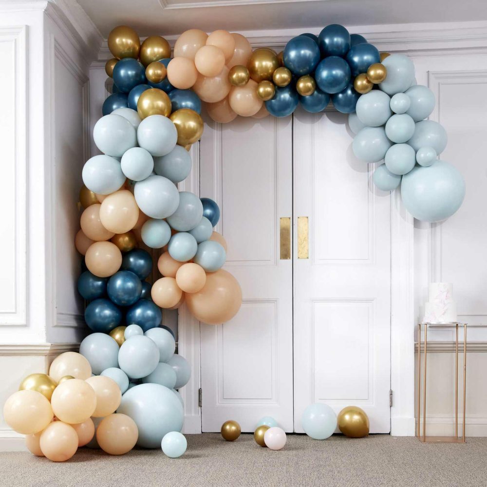 Balloon Arches |   Luxe Teal And Gold Chrome Balloon Arch Kit Balloon Arches Balloon Arches