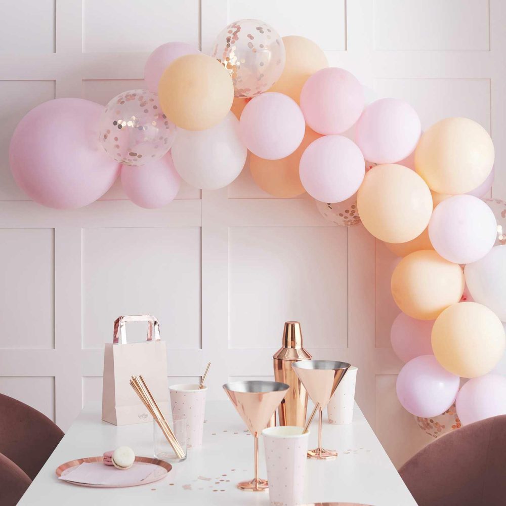 Balloon Arches |   Matte Peach And Pink Bachelorette Party Balloon Arch Garland Balloon Arches Balloon Arches