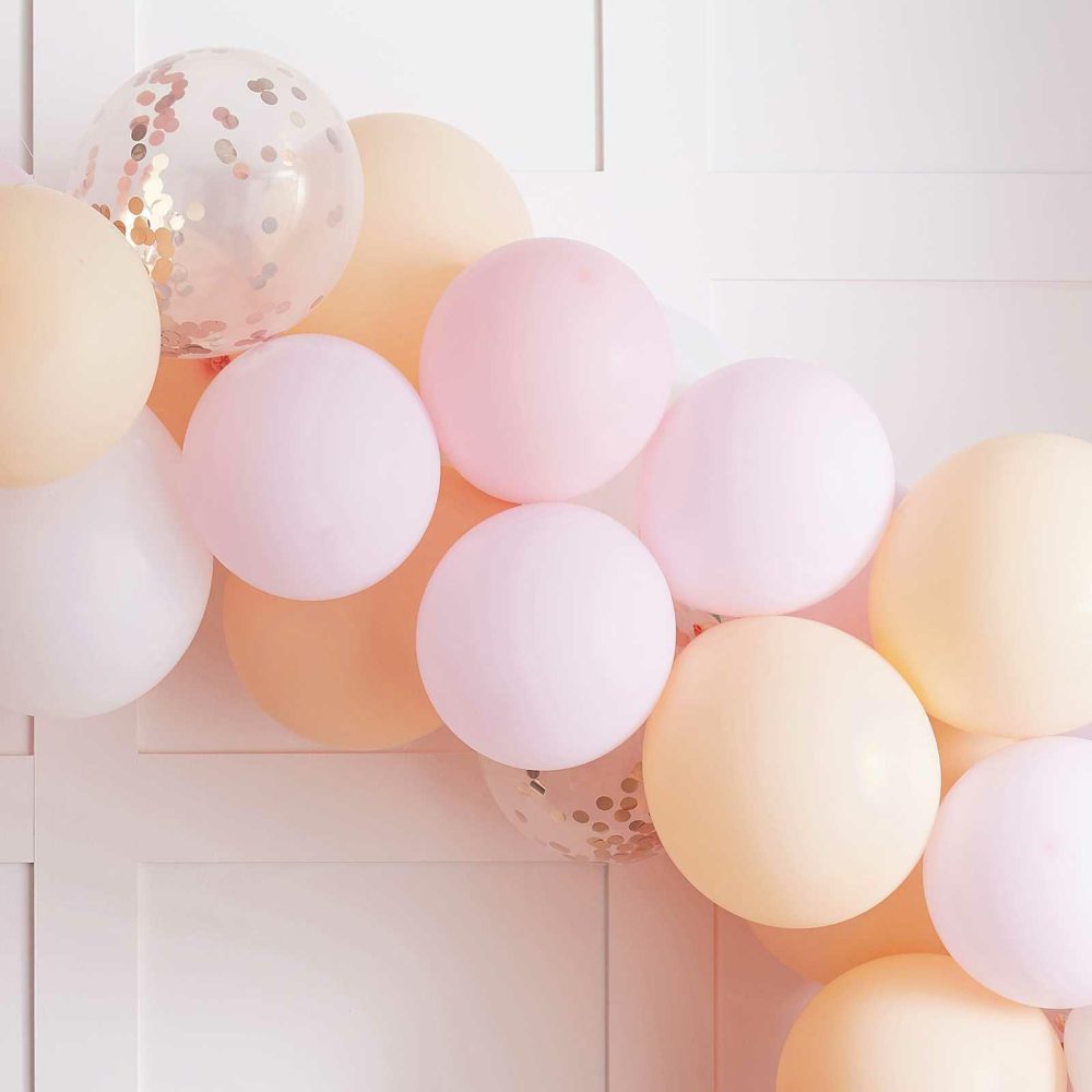 Balloon Arches |   Matte Peach And Pink Bachelorette Party Balloon Arch Garland Balloon Arches Balloon Arches