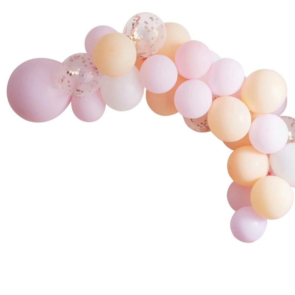 Balloon Arches |   Matte Peach And Pink Bachelorette Party Balloon Arch Garland Balloon Arches Balloon Arches