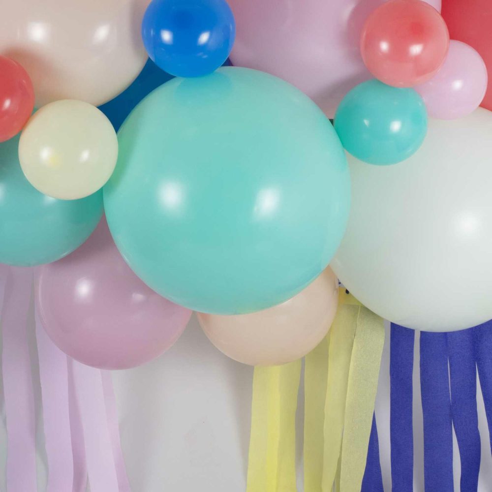 Balloon Arches |   Multicoloured Balloon Arch With Streamers Balloon Arches Balloon Arches