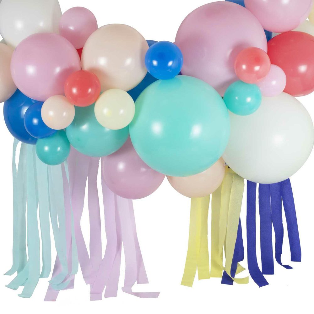 Balloon Arches |   Multicoloured Balloon Arch With Streamers Balloon Arches Balloon Arches