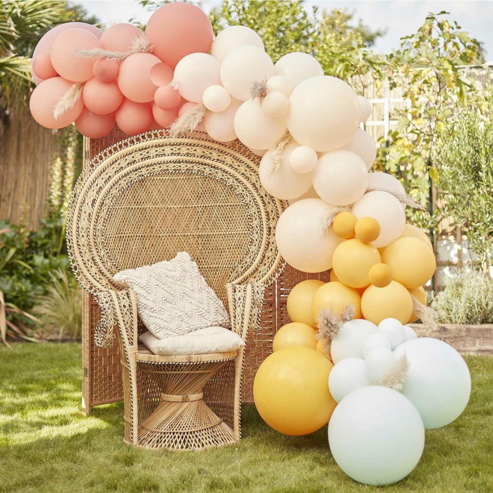 Balloon Arches |   Muted Pastel Balloon Arch And Pampas Kit Balloon Arches Balloon Arches