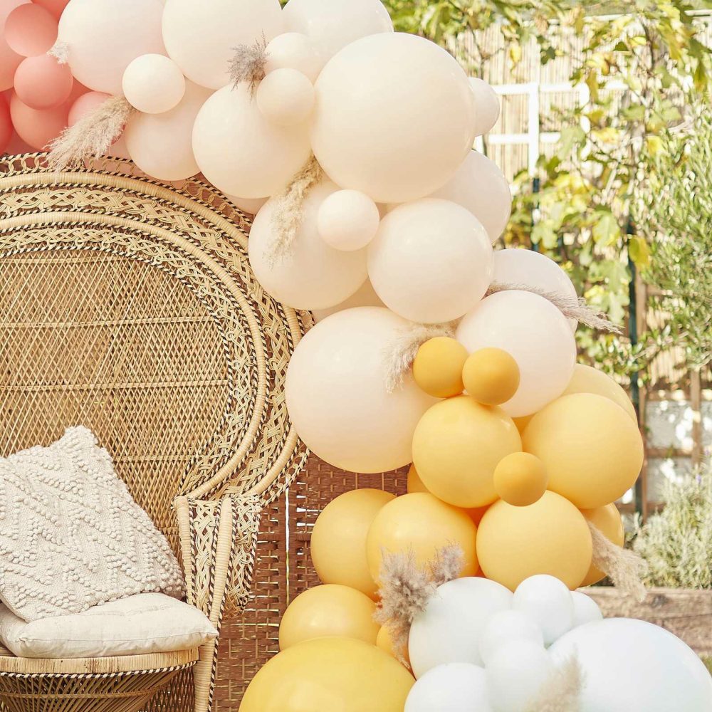 Balloon Arches |   Muted Pastel Balloon Arch And Pampas Kit Balloon Arches Balloon Arches