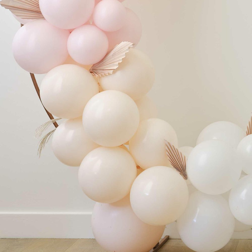 Balloon Arches |   Pampas, White, Peach And Rose Gold Balloon Arch Kit Balloon Arches Balloon Arches