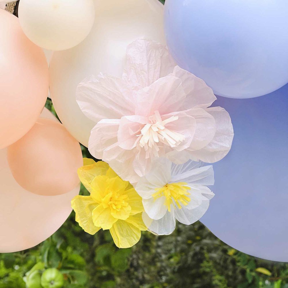 Balloon Arches |   Pastel Balloon Arch With Tissue Paper Flowers Balloon Arches Balloon Arches