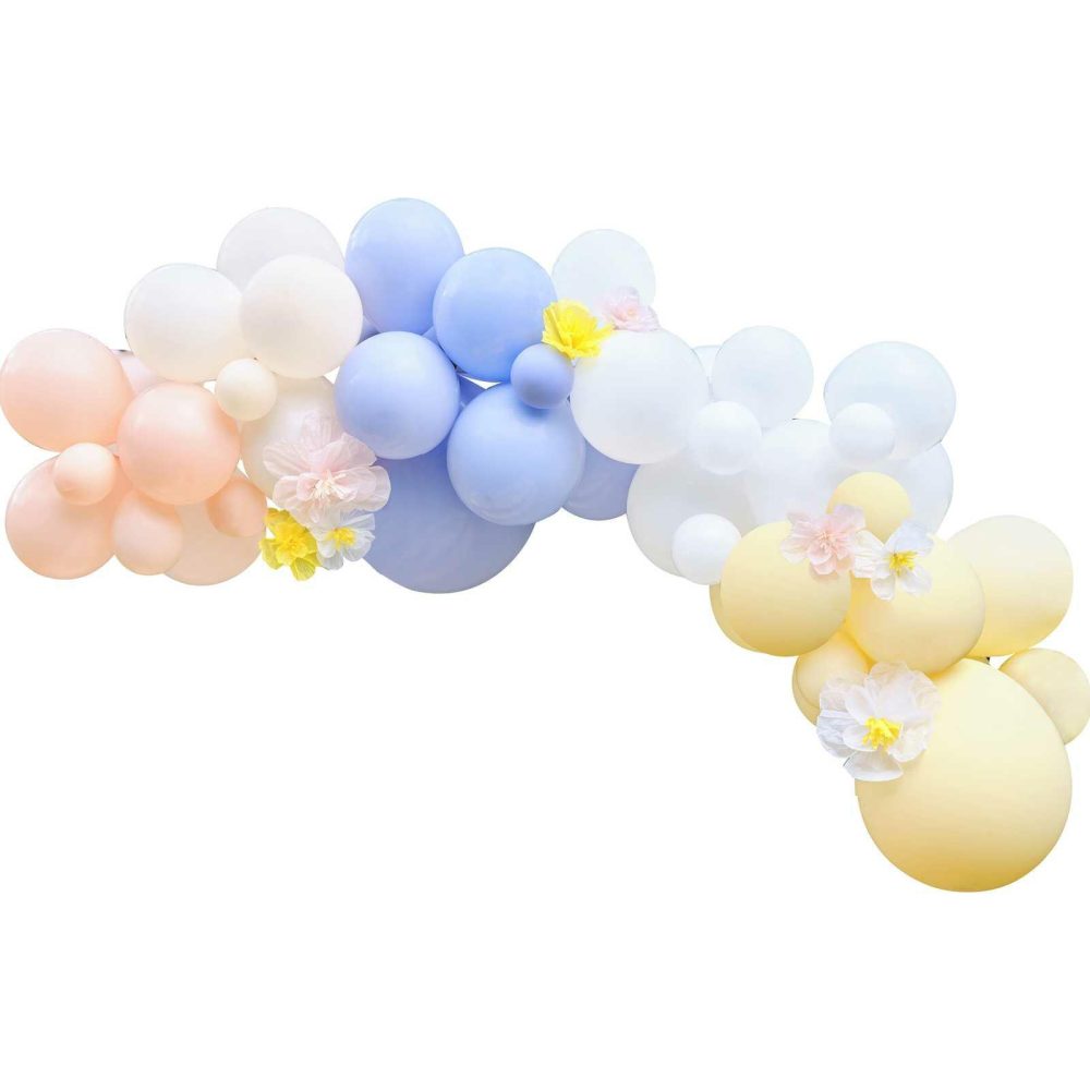 Balloon Arches |   Pastel Balloon Arch With Tissue Paper Flowers Balloon Arches Balloon Arches