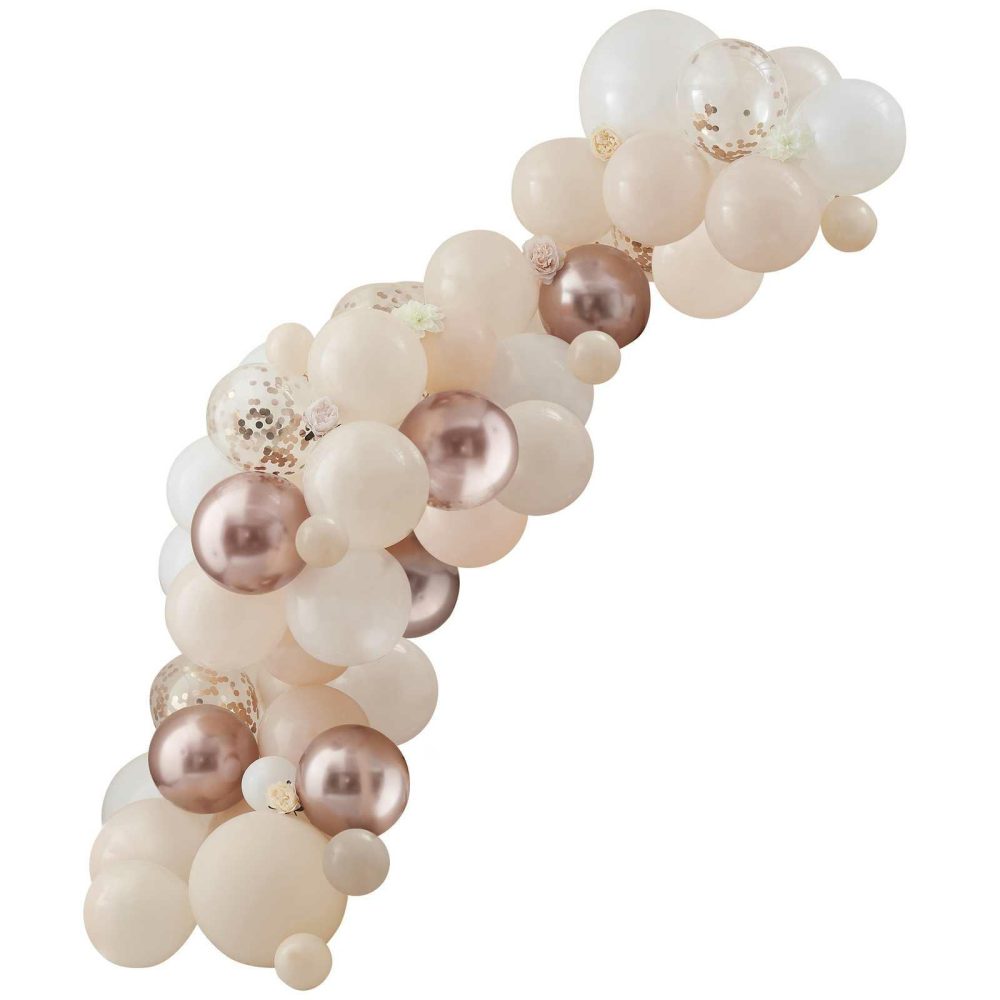 Balloon Arches |   Peach, White & Rose Gold Balloon Arch Balloon Arches Balloon Arches