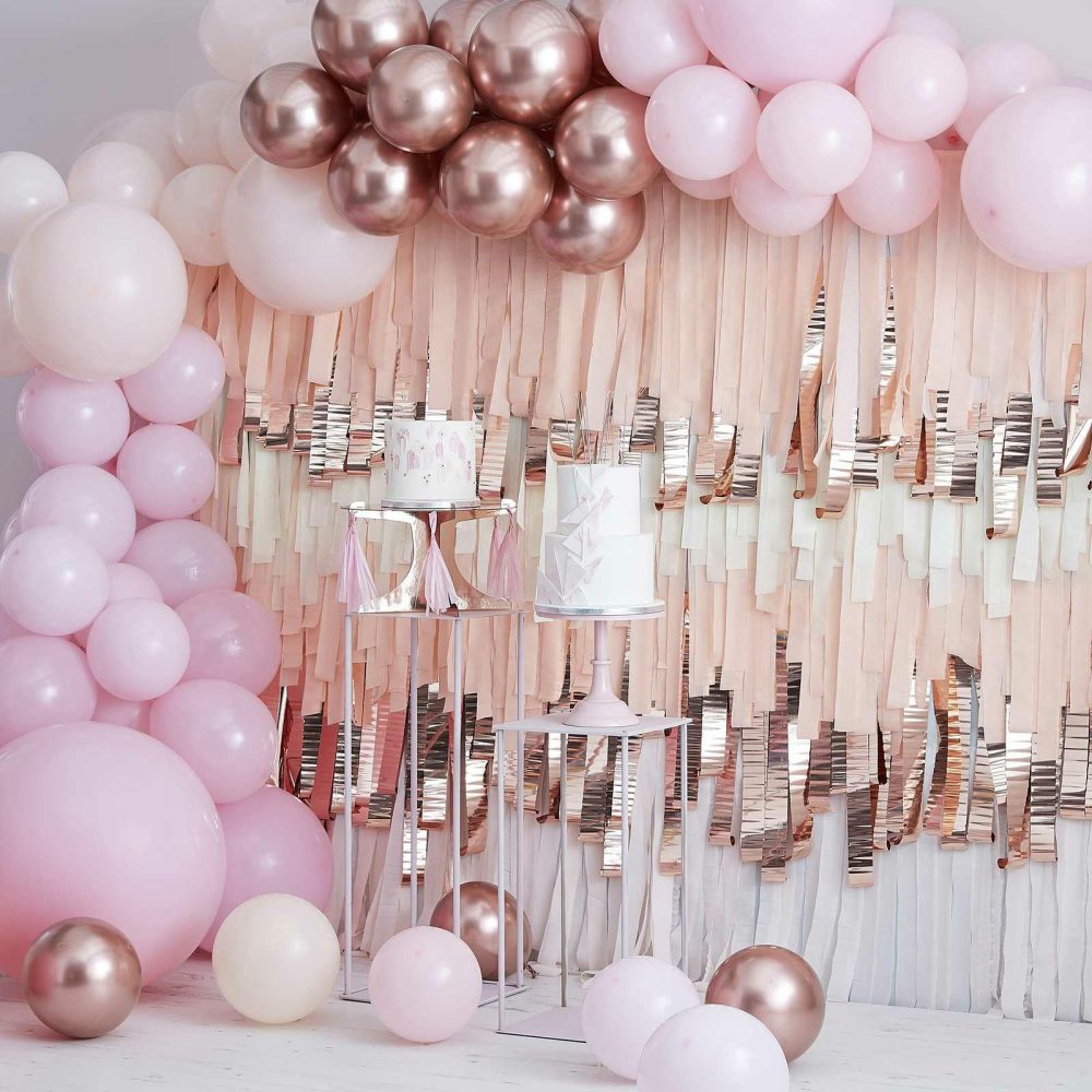 Balloon Arches |   Pink And Rose Gold Balloon Arch Kit Balloon Arches Balloon Arches