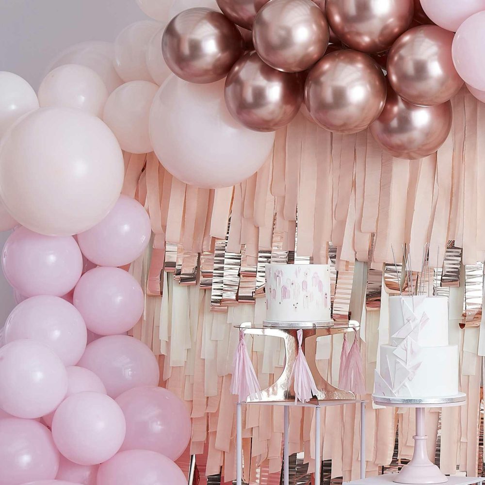 Balloon Arches |   Pink And Rose Gold Balloon Arch Kit Balloon Arches Balloon Arches