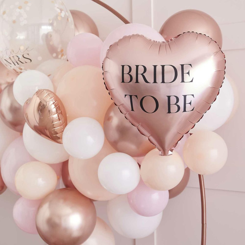 Balloon Arches |   Pink, White, Peach And Rose Gold Bachelorette Party Balloon Arch And Pampas Kit Balloon Arches Balloon Arches