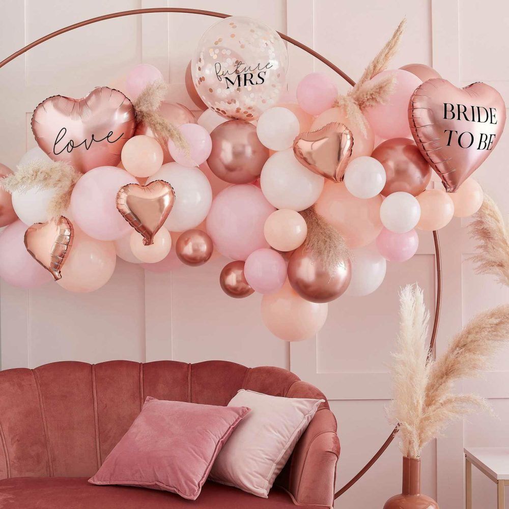 Balloon Arches |   Pink, White, Peach And Rose Gold Bachelorette Party Balloon Arch Kit Balloon Arches Balloon Arches