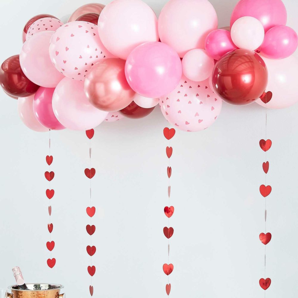 Balloon Arches |   Rose Gold, Pink & Red Balloon Arch Kit Balloon Arches Balloon Arches