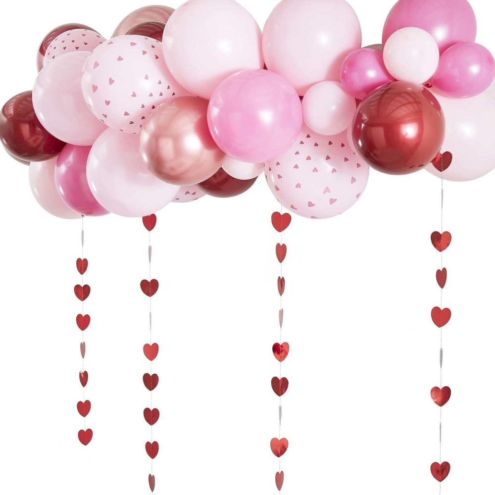 Balloon Arches |   Rose Gold, Pink & Red Balloon Arch Kit Balloon Arches Balloon Arches