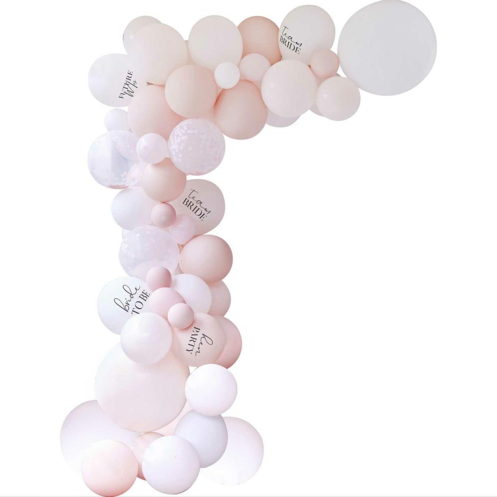 Balloon Arches |   White, Pink And Confetti Bachelorette Party Balloon Arch Kit Balloon Arches Balloon Arches