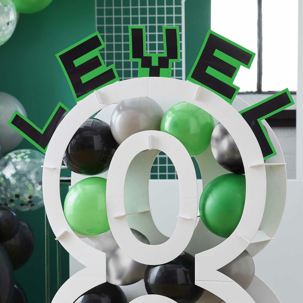 Balloon Packs |   Black, Green And Grey Balloon Mosaic Balloon Pack With Letters Balloon Mosaic Stands Balloon Mosaic Stands