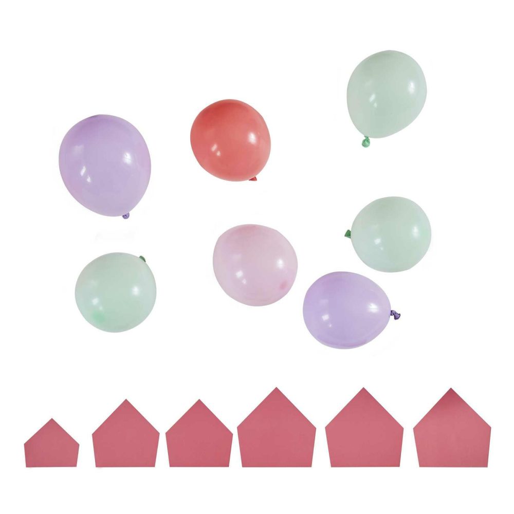 Balloon Packs |   Pink, Lilac And Pastel Green Balloon Mosaic Balloon Pack With Card Spikes Balloon Mosaic Stands Balloon Mosaic Stands