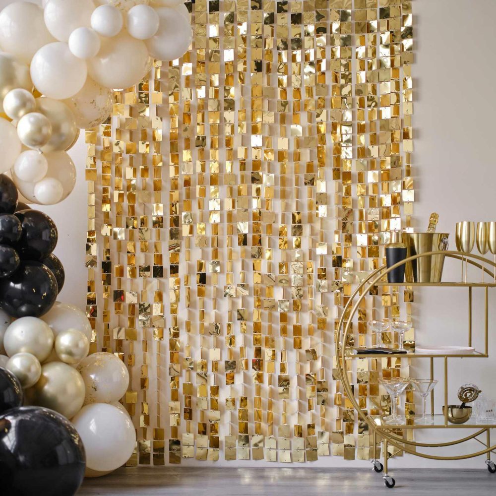 Birthday Backdrops |   Champagne Gold Sequin Hanging Backdrop Decoration Birthday Backdrops Birthday Backdrops