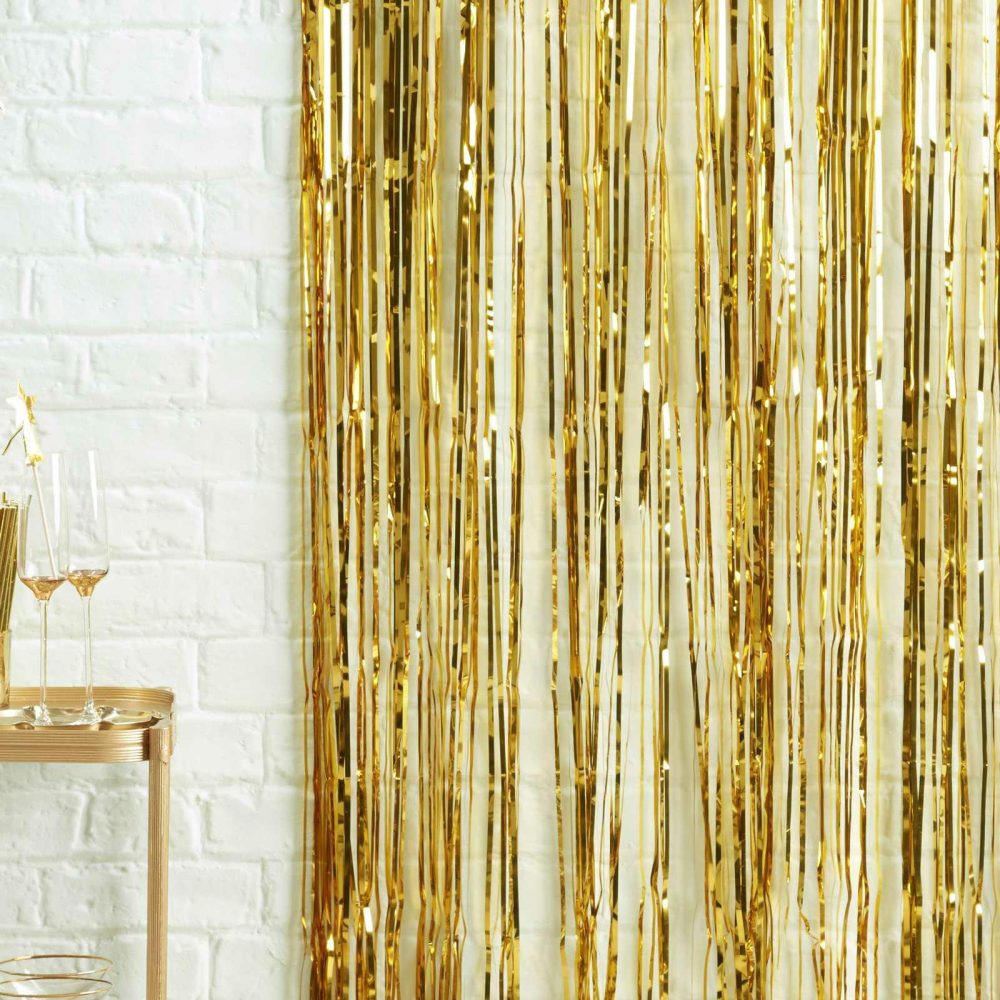 Birthday Backdrops |   Gold Foil Fringe Curtain Decoration Birthday Backdrops Birthday Backdrops