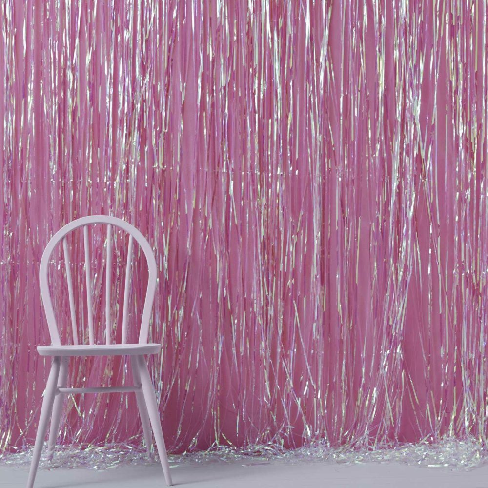 Birthday Backdrops |   Iridescent Foil Fringe Party Backdrop Birthday Backdrops Birthday Backdrops