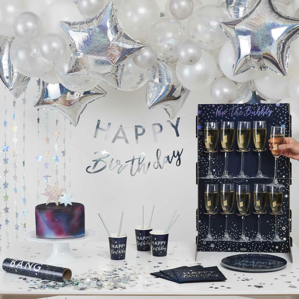 Birthday Backdrops |   Iridescent Foil Star Hanging Party Backdrop Birthday Backdrops Birthday Backdrops