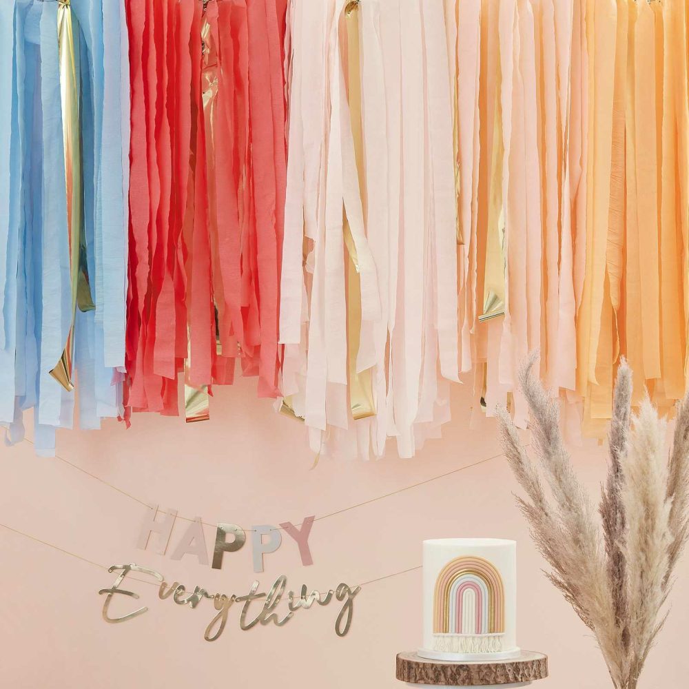 Birthday Backdrops |   Pastel Hanging Streamer Party Backdrop Birthday Backdrops Birthday Backdrops