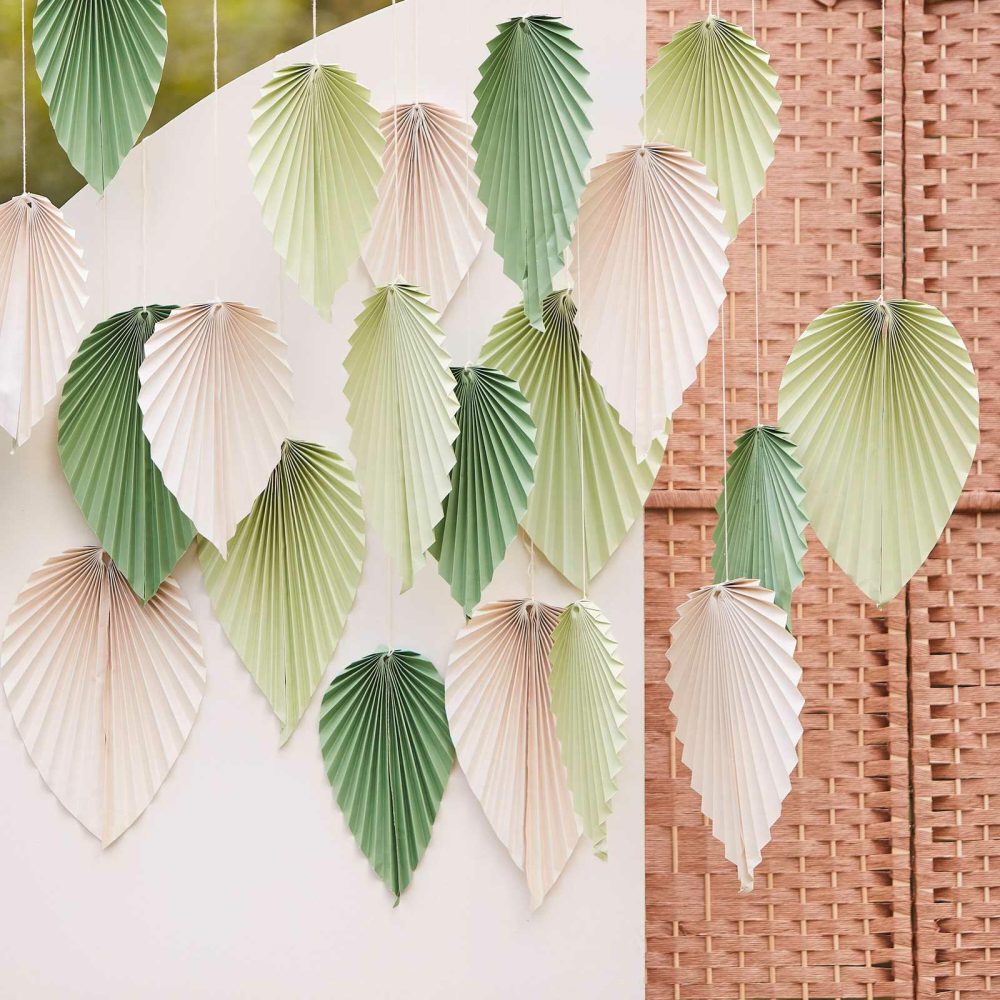 Birthday Backdrops |   Sage & Cream Palm Backdrop Birthday Backdrops Birthday Backdrops