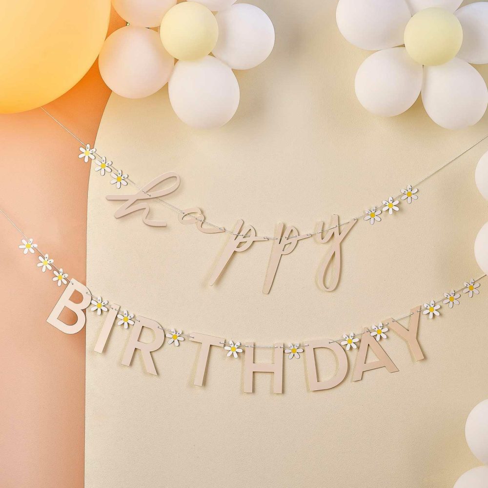 Birthday Banners |   Daisy Floral Happy Birthday Bunting Birthday Banners Birthday Banners