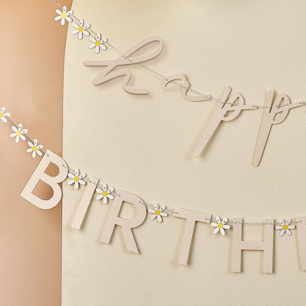 Birthday Banners |   Daisy Floral Happy Birthday Bunting Birthday Banners Birthday Banners