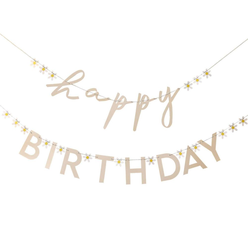 Birthday Banners |   Daisy Floral Happy Birthday Bunting Birthday Banners Birthday Banners