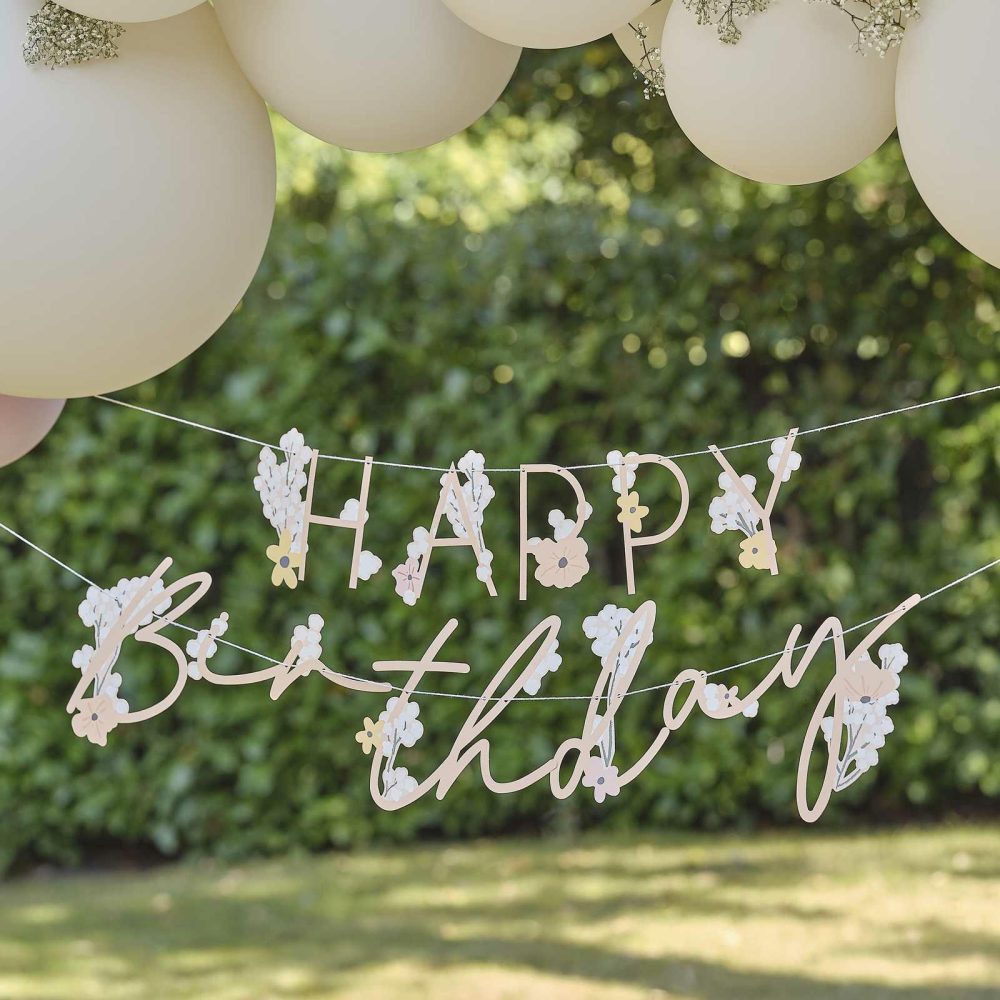 Birthday Banners |   Floral Happy Birthday Bunting Birthday Banners Birthday Banners