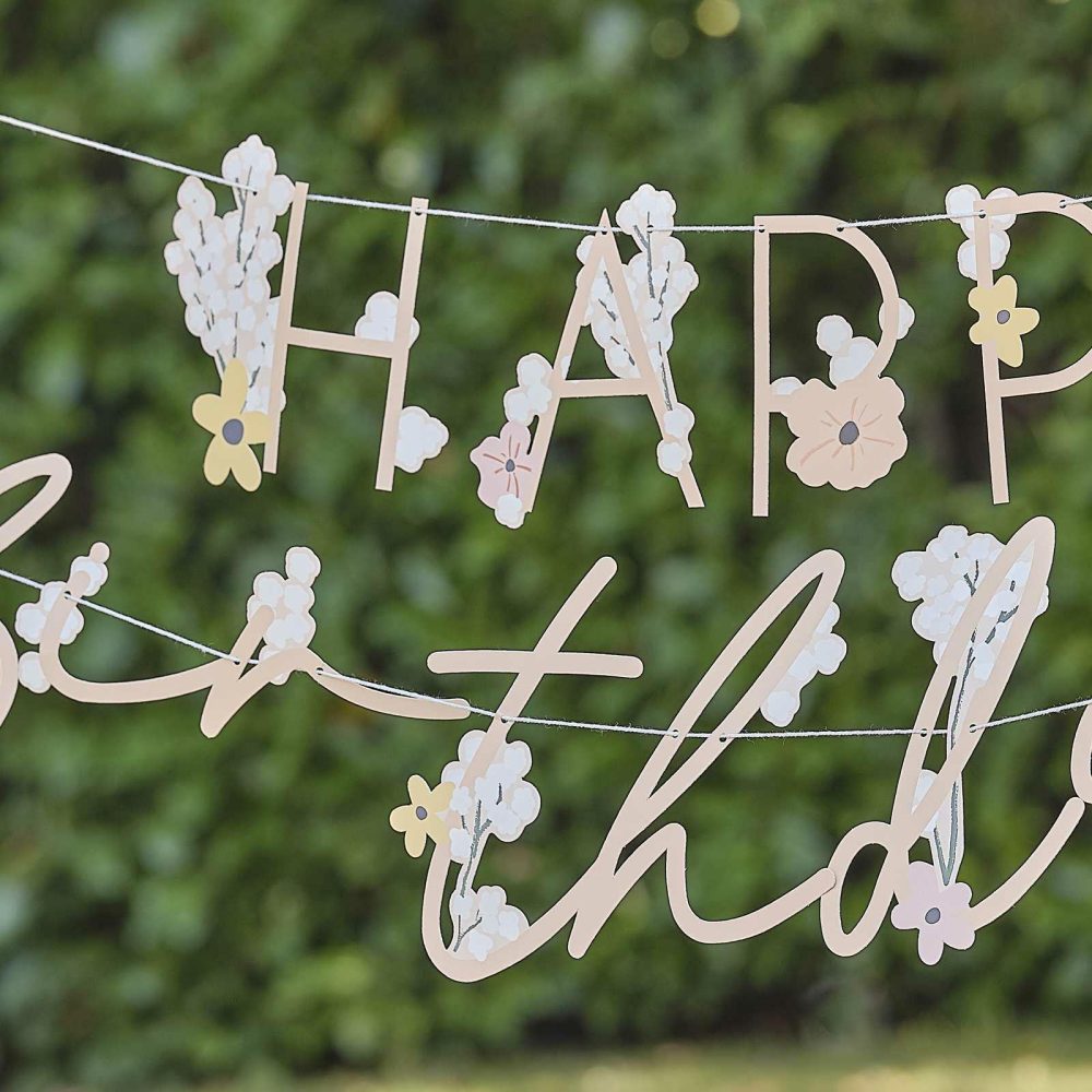 Birthday Banners |   Floral Happy Birthday Bunting Birthday Banners Birthday Banners