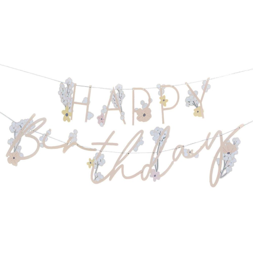 Birthday Banners |   Floral Happy Birthday Bunting Birthday Banners Birthday Banners