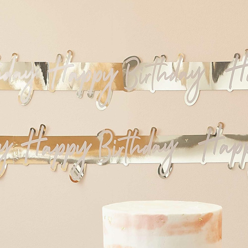 Birthday Banners |   Gold Foil Happy Birthday Banner Birthday Banners Birthday Banners