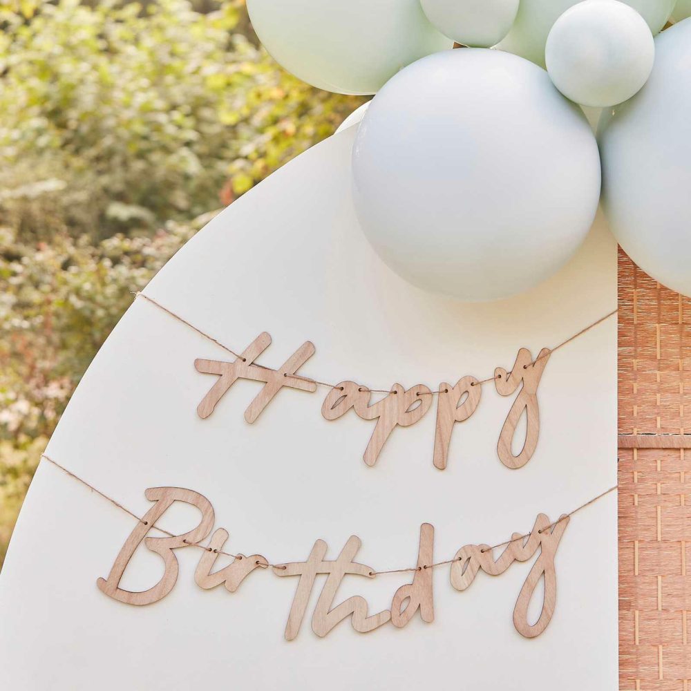 Birthday Banners |   Wooden Happy Birthday Bunting Birthday Banners Birthday Banners