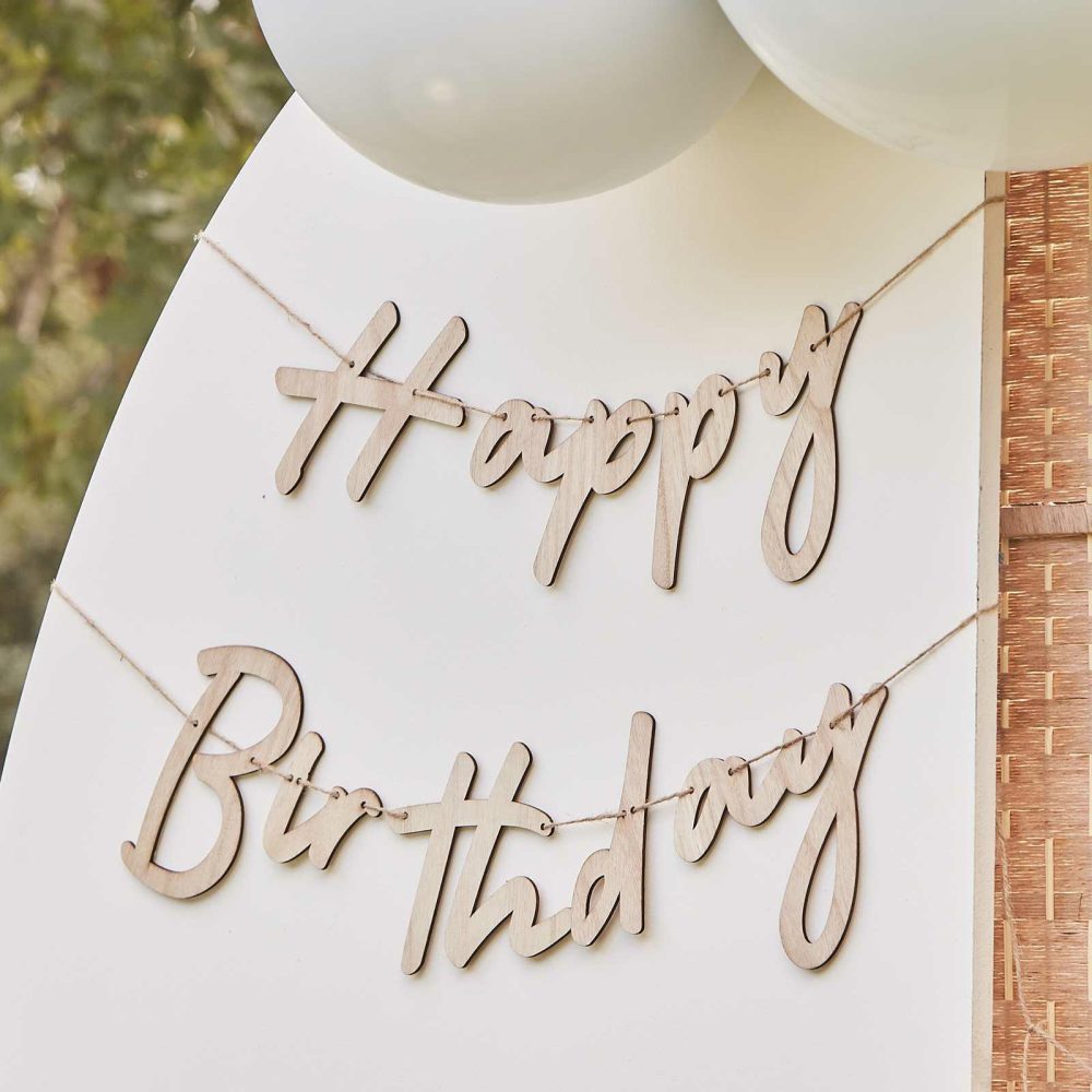 Birthday Banners |   Wooden Happy Birthday Bunting Birthday Banners Birthday Banners