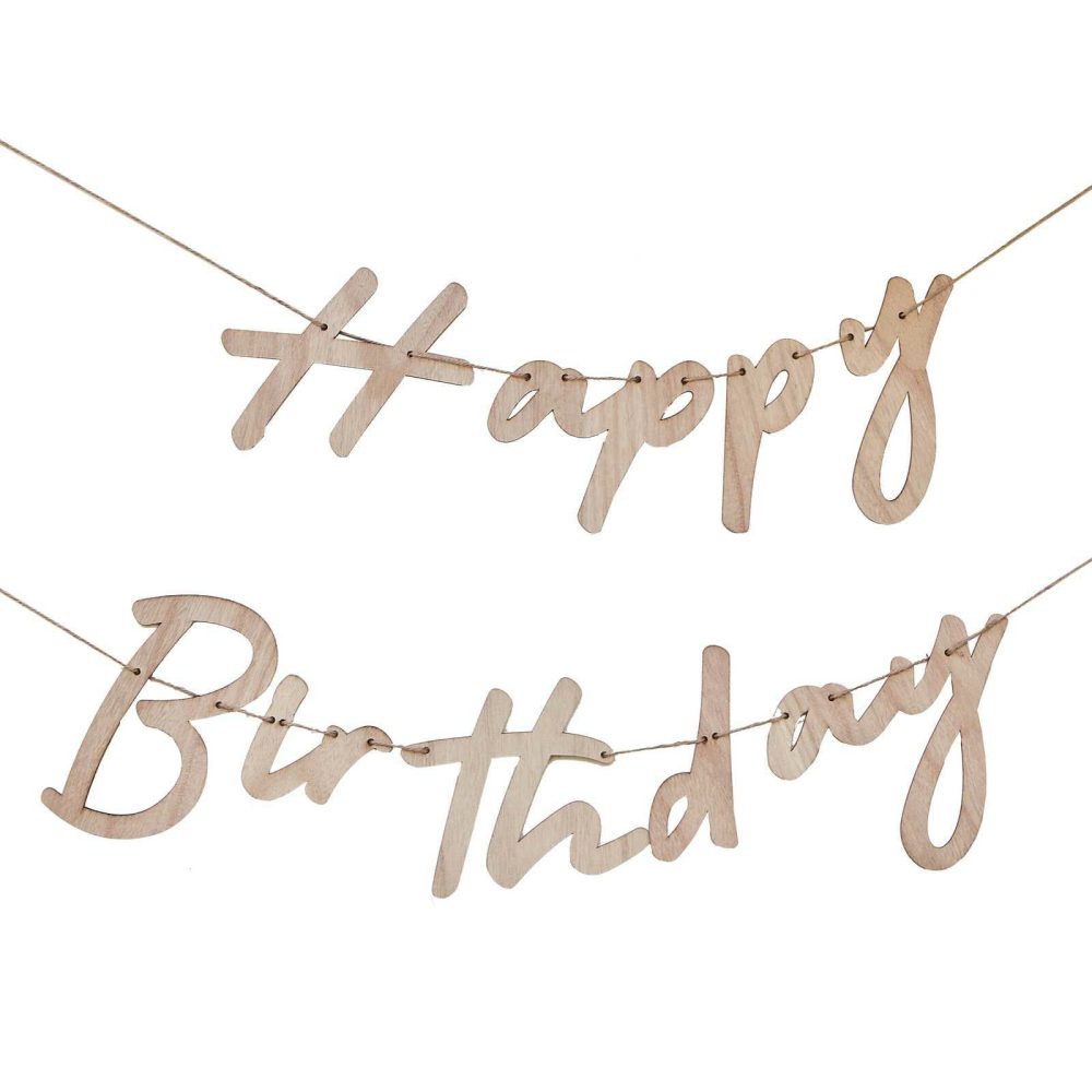 Birthday Banners |   Wooden Happy Birthday Bunting Birthday Banners Birthday Banners