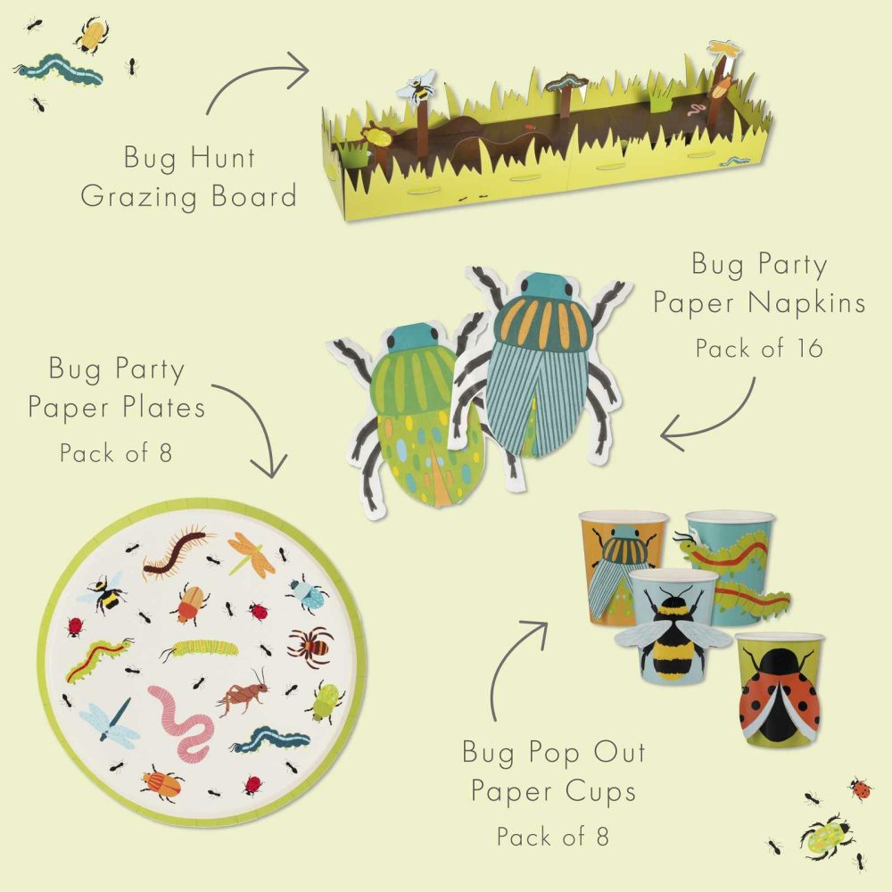 Birthday Tableware |   Bug Hunt Grazing Board & Bug Party Tableware Kit Birthday Decorations Birthday Tableware